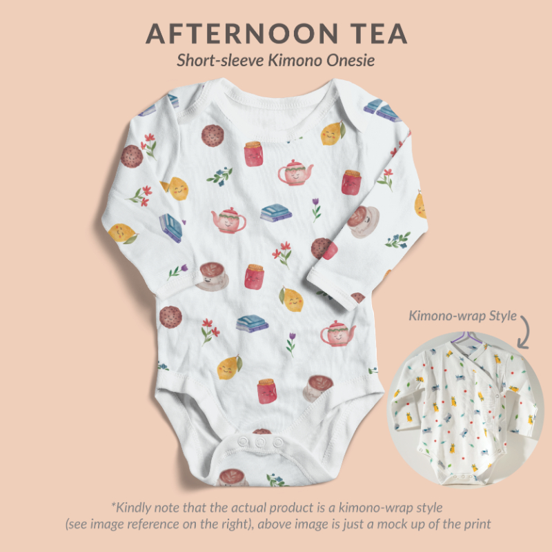 Happyrei Kimono Onesies Long Sleeve - Afternoon Tea